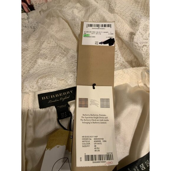 Burberry Off White Long Tiered Lace Straight Skirt, Size 6 (US) 40 (IT) NWT! - Picture 8 of 9